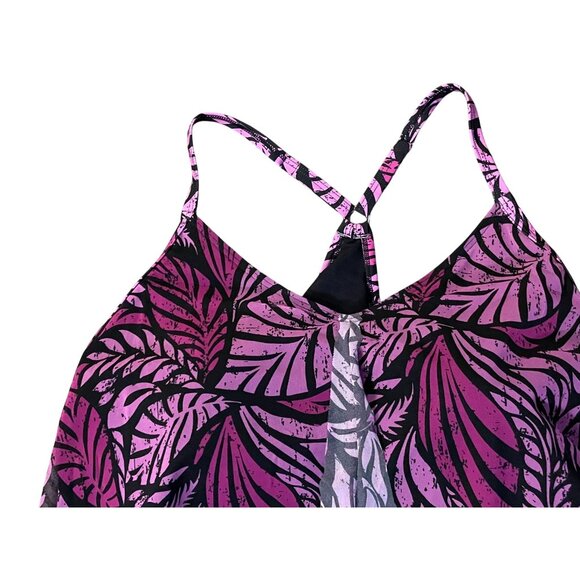 Swimsuits for All Tankini Top Womens 24 Used Black Pink/Purple - Picture 5 of 16